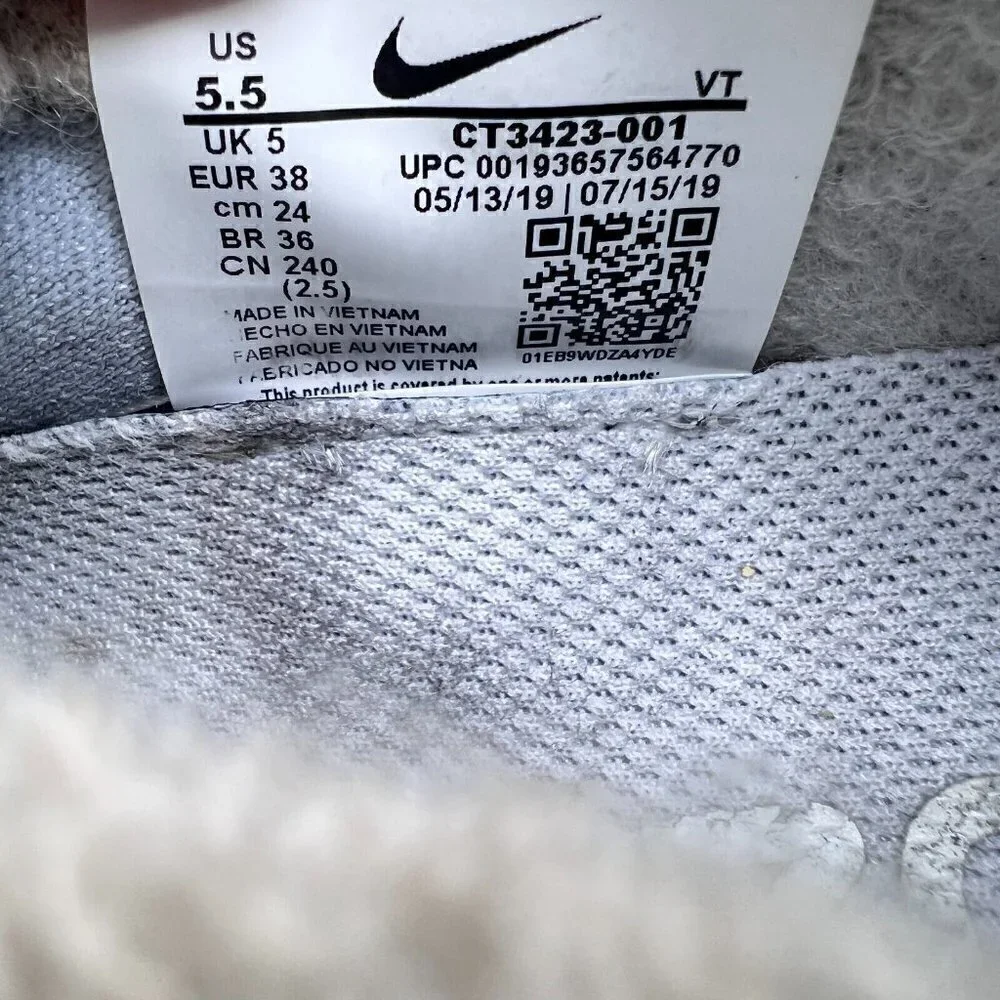 Nike Cruzrone Platinum White Gray Wool Lined Men Sneaker Shoes CT3423-001 Sz 5.5